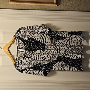 Black and white blouse